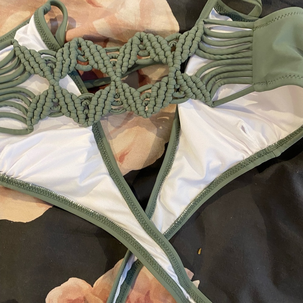Dusty Green Strappy Wrap Bikini - Picture 6 of 6
